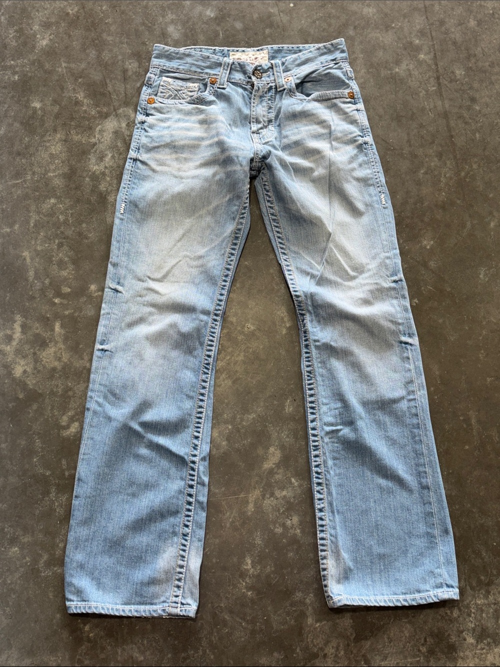 Big Star Men’s Pioneer Medium Wash Cotton Blend Denim Bootcut Jeans Size 30 X 33